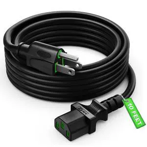 10 Feet Universal Computer Monitor Power Cord, C13 Power Cable for Monitor, PC, Desktop, Printer, Scanner, 16 AWG NEMA 5-15P to IEC13 - UL Certified 10 Feet Universal Computer Monitor Power Cord, C13 Power Cable for Monitor, PC, Desktop, Printer, Scanner, 16 AWG NEMA 5-15P to IEC13 - UL Certified