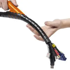 Cable Zipper Cord Tube Organizer with Zip Tool, Cable Management Sleeve, Cover for Long Wire Runs, 1 Inch Diameter (8.2 FT, Black) Cable Zipper Cord Tube Organizer with Zip Tool, Cable Management Sleeve, Cover for Long Wire Runs, 1 Inch Diameter (8.2 FT, Black)