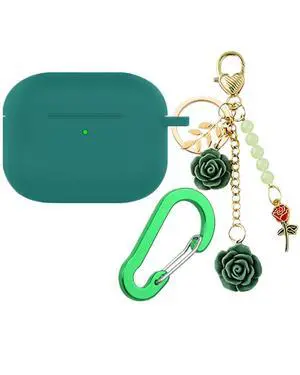 for Airpods Pro 3 Case with Cute Keychain,Silicone Shockproof Protective Cover Charms Flowers for Apple Airpod Pro 3rd Generation Case Charging Headphone Case Cover for Women Girl (Green) for Airpods Pro 3 Case with Cute Keychain,Silicone Shockproof Protective Cover Charms Flowers for Apple Airpod Pro 3rd Generation Case Charging Headphone Case Cover for Women Girl (Green)
