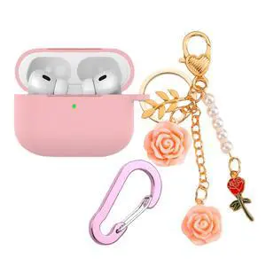 for Airpods Pro 3 Case with Cute Keychain,Silicone Shockproof Protective Cover Charms Flowers for Apple Airpod Pro 3rd Generation Case Charging Headphone Case Cover for Women Girl (Pink) for Airpods Pro 3 Case with Cute Keychain,Silicone Shockproof Protective Cover Charms Flowers for Apple Airpod Pro 3rd Generation Case Charging Headphone Case Cover for Women Girl (Pink)