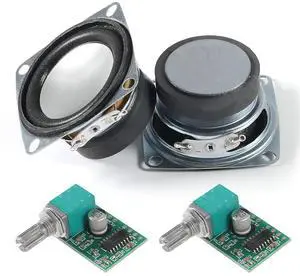 2PCS 2" 4Ohm 3W Audio Stereo Speaker Round Loudspeaker + 2PCS 3Wx2 DC 5V Digital Amplifier PAM8403 Amp Module for Arduino DIY Replacement 2PCS 2" 4Ohm 3W Audio Stereo Speaker Round Loudspeaker + 2PCS 3Wx2 DC 5V Digital Amplifier PAM8403 Amp Module for Arduino DIY Replacement