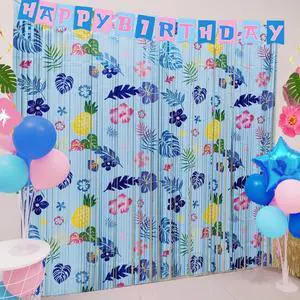 Hawaiian Element Pattern Birthday Party Supplies 3 Pack Foil Fringe Curtains Tinsel Animation Themed Photo Backdrop Streamers Cartoon Birthday Party Decorations Hawaiian Element Pattern Birthday Party Supplies 3 Pack Foil Fringe Curtains Tinsel Animation Themed Photo Backdrop Streamers Cartoon Birthday Party Decorations