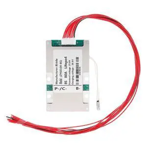 8S BMS 25.6V 80A Lifepo4 Battery Management System PCB Protection Board with Balance Wire and NTC,Ten Functional protections, Common Port, for Lifepo4 Battery Pack (8S 25.6V 80A) 8S BMS 25.6V 80A Lifepo4 Battery Management System PCB Protection Board with Balance Wire and NTC,Ten Functional protections, Common Port, for Lifepo4 Battery Pack (8S 25.6V 80A)
