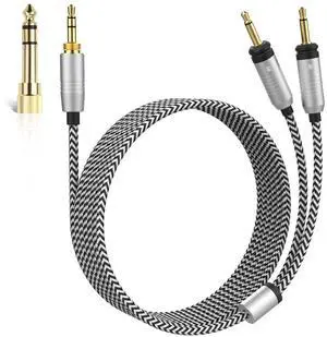 Focal Replacement Cable Compatible with Focal Elear, Elegia, Elex, Clear, Clear MG, Celestee, Stellia, Radiance Headphones, Replacement Audio Cable with 6.35mm Adapter, 4ft Focal Replacement Cable Compatible with Focal Elear, Elegia, Elex, Clear, Clear MG, Celestee, Stellia, Radiance Headphones, Replacement Audio Cable with 6.35mm Adapter, 4ft