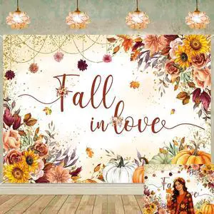 Fall in Love Backdrop Autumn Watercolor Sunflower Floral Pumpkin Bridal Shower Photography Background Fall Wedding Engagement Anniversary Party Decorations Banner Photo Props (8x6FT) Fall in Love Backdrop Autumn Watercolor Sunflower Floral Pumpkin Bridal Shower Photography Background Fall Wedding Engagement Anniversary Party Decorations Banner Photo Props (8x6FT)