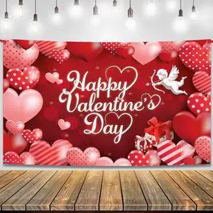 Happy Valentines Day Backdrop 72x44 Inch Happy Valentines Day Backdrop 72x44 Inch