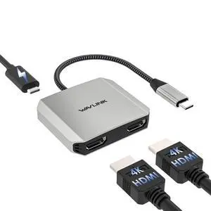 HDMI Splitter for Dual Monitors, Dual Display for Windows ONLY | 4K@60Hz Dual Display, 95W PD IN,Compatible with Dell XPS, HP Spectre, Lenovo Yoga, Windows Systerm ONLY HDMI Splitter for Dual Monitors, Dual Display for Windows ONLY | 4K@60Hz Dual Display, 95W PD IN,Compatible with Dell XPS, HP Spectre, Lenovo Yoga, Windows Systerm ONLY