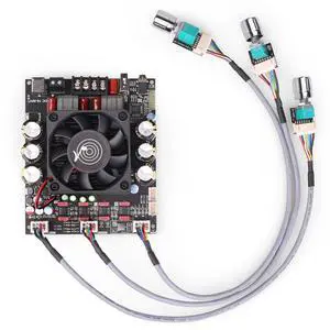 ZK-3002T 300W+300W Bluetooth Digital Amplifier Board TPA3255 Chip 2.0 Channel with Treble and Bass Adjustment (ZK-3002T External Potentiometer) ZK-3002T 300W+300W Bluetooth Digital Amplifier Board TPA3255 Chip 2.0 Channel with Treble and Bass Adjustment (ZK-3002T External Potentiometer)
