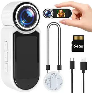 1080P Thumb Action Camera, WiFi Mini Body Hands-Free POV Camera Camcorder | Wearable Portable Recording, with Magnetic Pendant, for Security, Guard, Cycling, Travel, Pet Walking, Vlogging-White 1080P Thumb Action Camera, WiFi Mini Body Hands-Free POV Camera Camcorder | Wearable Portable Recording, with Magnetic Pendant, for Security, Guard, Cycling, Travel, Pet Walking, Vlogging-White