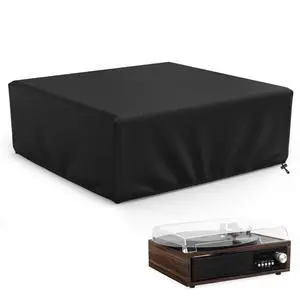 Record Player Turntable Cover Turntable Dust Cover Suitable for Universal Record Players 18"L x 15"W x 5.5"H Black Record Player Turntable Cover Turntable Dust Cover Suitable for Universal Record Players 18"L x 15"W x 5.5"H Black