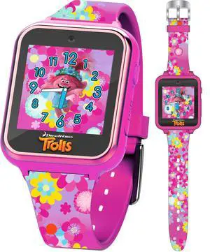 DreamWorks Trolls World Tour Kids Smartwatch with Selfie Video Camera Alarm Stopwatch Games Voice Recorder Calculator Step Calorie Counter Pink Silicone Strap Fits 5.5"-8" Wrists DreamWorks Trolls World Tour Kids Smartwatch with Selfie Video Camera Alarm Stopwatch Games Voice Recorder Calculator Step Calorie Counter Pink Silicone Strap Fits 5.5"-8" Wrists