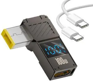 100W PD Power Charger Connector Tip (11 x 4.5mm Thinkpad) with 100W/5A USB C Cable (1.5M) 100W PD Power Charger Connector Tip (11 x 4.5mm Thinkpad) with 100W/5A USB C Cable (1.5M)