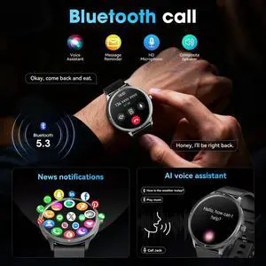Smart Watches for Women Men, 1.75" AMOLED Smart Watch with Bluetooth Calling, Fitness Tracker with Heart Rate Sleep Monitor, IP68 Waterproof, 100+ Sports Modes, Compatible with iPhone Android Smart Watches for Women Men, 1.75" AMOLED Smart Watch with Bluetooth Calling, Fitness Tracker with Heart Rate Sleep Monitor, IP68 Waterproof, 100+ Sports Modes, Compatible with iPhone Android