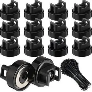 12 Pcs Magnet Zip Tie Mount Heavy Duty Black Magnetic Cable Clips Multipurpose Wire Cable Holder with 50 Pcs Nylon Ties for Home Office Marine Electrical Wiring 12 Pcs Magnet Zip Tie Mount Heavy Duty Black Magnetic Cable Clips Multipurpose Wire Cable Holder with 50 Pcs Nylon Ties for Home Office Marine Electrical Wiring
