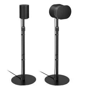 Speaker Stands Pair for Sonos Era 100, 100 SL, 300, External Cable, Black | Only compatible with Sonos Era Series. External cable management with securing straps. 31.4"42" lockable height Speaker Stands Pair for Sonos Era 100, 100 SL, 300, External Cable, Black | Only compatible with Sonos Era Series. External cable management with securing straps. 31.4"42" lockable height