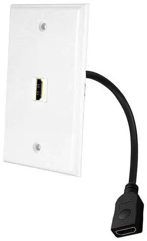 1 Port HDMI 2.1V Wall Plate, 48Gbps, 3D 8K@60Hz 4K@120Hz Dynamic HDR eARC, Solder-free Pass Through Outlet Socket Face Cover for Home Theater, DVD, Cable Satellite TV HDTV, PS4 1 Port HDMI 2.1V Wall Plate, 48Gbps, 3D 8K@60Hz 4K@120Hz Dynamic HDR eARC, Solder-free Pass Through Outlet Socket Face Cover for Home Theater, DVD, Cable Satellite TV HDTV, PS4