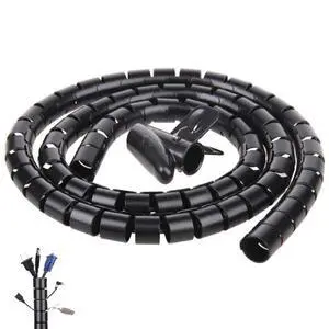 20FT Spiral Winding Cable Management Pipe Wire Wrap Line Coiled Tube, 1.1" Diameter Flexible Cord Covered Protective Bundler Sleeve Hose for Office, Computer, TV, Cinema & Car (Black) 20FT Spiral Winding Cable Management Pipe Wire Wrap Line Coiled Tube, 1.1" Diameter Flexible Cord Covered Protective Bundler Sleeve Hose for Office, Computer, TV, Cinema & Car (Black)