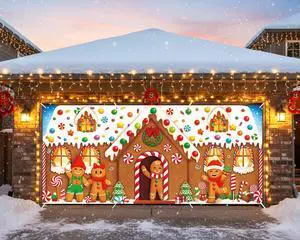 6 x 13 ft Christmas Garage Door Banner Decoration Magnetic Double Garage Door Covers Large Xmas Backdrop Decorations for Holiday Outdoor Indoor Party Decor(Gingerbread House) 6 x 13 ft Christmas Garage Door Banner Decoration Magnetic Double Garage Door Covers Large Xmas Backdrop Decorations for Holiday Outdoor Indoor Party Decor(Gingerbread House)