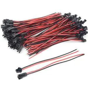 100PCS 50Pair JST SM 2PIN 24AWG Female and Male Connection Plug with Red Black Terminal Connector Wire Cable for LED Light Strip 5.9 100PCS 50Pair JST SM 2PIN 24AWG Female and Male Connection Plug with Red Black Terminal Connector Wire Cable for LED Light Strip 5.9