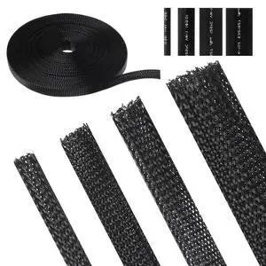 131 ft Expandable Braided Cable Sleeve Wire Loom PET Wiring Sleeving, Mesh Automotive Split Sheathing Wrap Management Heat Shrink for Television Audio Computer Cable (1/2 in, 1/4 in, 3/8 in, 3/4 in) 131 ft Expandable Braided Cable Sleeve Wire Loom PET Wiring Sleeving, Mesh Automotive Split Sheathing Wrap Management Heat Shrink for Television Audio Computer Cable (1/2 in, 1/4 in, 3/8 in, 3/4 in)