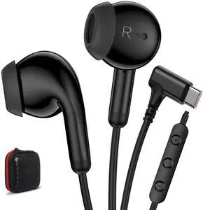USB C Earbuds Wired Type C Headphone Earphones for iPad 10th Black | C Plug Headphones for iPhone 17 Pro 16 15 for Samsung S26 S21 S25 S24 with Microphone Volume Control School Student Headset USB C Earbuds Wired Type C Headphone Earphones for iPad 10th Black | C Plug Headphones for iPhone 17 Pro 16 15 for Samsung S26 S21 S25 S24 with Microphone Volume Control School Student Headset