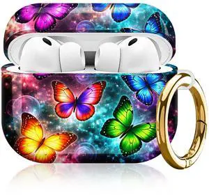 Compatible with AirPod Pro 3rd Gen(2025) Case,Protective Case for AirPod Pro 3rd Gen, Shockproof with Carabiner, Wireless Charging Compatible for Women Men(Colorful Butterflies) Compatible with AirPod Pro 3rd Gen(2025) Case,Protective Case for AirPod Pro 3rd Gen, Shockproof with Carabiner, Wireless Charging Compatible for Women Men(Colorful Butterflies)