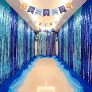 10 Pcak Hanukkah Party Decorations Menorah Star of David Banners Decor Kit Chanukah Jewish Pesach Festival Decorations 6 Blue Foil Fringe Backdrop Curtains 4 Gauze Tablecloths for Hanukkah Home 10 Pcak Hanukkah Party Decorations Menorah Star of David Banners Decor Kit Chanukah Jewish Pesach Festival Decorations 6 Blue Foil Fringe Backdrop Curtains 4 Gauze Tablecloths for Hanukkah Home