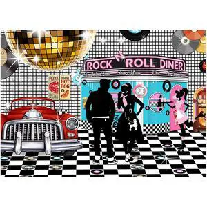 50s Diner Backdrop 1950s Rock and Roll Background 7x5 ft | Large Banner; Sock Hop Birthday Decoration; Dessert Table & Photo Booth Prop Decor, Non-washable 50s Diner Backdrop 1950s Rock and Roll Background 7x5 ft | Large Banner; Sock Hop Birthday Decoration; Dessert Table & Photo Booth Prop Decor, Non-washable