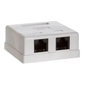 2 Port Cat6 Surface Mount Box, RJ45 Cat6 Dual Port Surface Mount Box for Ethernet Cables, Screws and Double-Side 2 Port Cat6 Surface Mount Box, RJ45 Cat6 Dual Port Surface Mount Box for Ethernet Cables, Screws and Double-Side