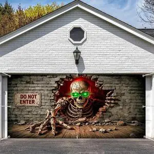 Halloween Garage Door Decorations, 16 x 7FT Large Hanging Banner Door Cover Spooky Party Photography Backdrop Halloween Garage Door Decorations, 16 x 7FT Large Hanging Banner Door Cover Spooky Party Photography Backdrop