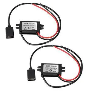 2 Pack 12V to 5V Converter, USB Female Buck Module, 3A 15W | DC 12-24V Input, 5V 3A Output, 15cm Cable, USB Female Port, Protection Circuit 2 Pack 12V to 5V Converter, USB Female Buck Module, 3A 15W | DC 12-24V Input, 5V 3A Output, 15cm Cable, USB Female Port, Protection Circuit