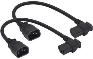 2-Pack 90 Degree IEC 320 C13 to C14 Extension Power Cord 10A/250V Standard Computer AC Power Socket Cord for Desktop Computers HDTV Monitor Speakers,Etc(C14 to C13/90 Degree-0.3M) 2-Pack 90 Degree IEC 320 C13 to C14 Extension Power Cord 10A/250V Standard Computer AC Power Socket Cord for Desktop Computers HDTV Monitor Speakers,Etc(C14 to C13/90 Degree-0.3M)