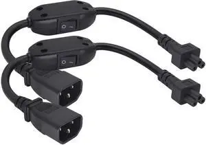 2 Pack C14 to C5 AC Cable,10A 125V IEC 3Pole C14 Male to Mickey Mouse 3Pole Female Power Adapter with on/Off Switch Power Cord for Mickey Mouse Laptop Receptacle Converter.(C14/C5-0.3M) 2 Pack C14 to C5 AC Cable,10A 125V IEC 3Pole C14 Male to Mickey Mouse 3Pole Female Power Adapter with on/Off Switch Power Cord for Mickey Mouse Laptop Receptacle Converter.(C14/C5-0.3M)
