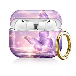 Compatible with AirPod Pro 3rd Gen(2025) Case,Protective Case for AirPod Pro 3rd Gen, Shockproof with Carabiner, Wireless Charging Compatible for Women Men(Purple Butterfly in Sky) Compatible with AirPod Pro 3rd Gen(2025) Case,Protective Case for AirPod Pro 3rd Gen, Shockproof with Carabiner, Wireless Charging Compatible for Women Men(Purple Butterfly in Sky)