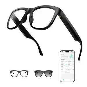 AI Smart Bluetooth Translation Glasses,Smart Glasses with 140+ Languages Online Translation and Color-Change Lens,Built-in Mic & Speakers,Anti-Blue Light Lens with Listening Voice Control AI Smart Bluetooth Translation Glasses,Smart Glasses with 140+ Languages Online Translation and Color-Change Lens,Built-in Mic & Speakers,Anti-Blue Light Lens with Listening Voice Control