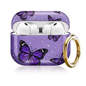 Compatible with AirPod Pro 3rd Gen(2025) Case,Protective Case for AirPod Pro 3rd Gen, Shockproof with Carabiner, Wireless Charging Compatible for Women Men(Purple Butterflies) Compatible with AirPod Pro 3rd Gen(2025) Case,Protective Case for AirPod Pro 3rd Gen, Shockproof with Carabiner, Wireless Charging Compatible for Women Men(Purple Butterflies)