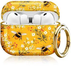 Compatible with AirPod Pro 3rd Gen(2025) Case,Protective Case for AirPod Pro 3rd Gen, Shockproof with Carabiner, Wireless Charging Compatible for Women Men(Bees and Flowers) Compatible with AirPod Pro 3rd Gen(2025) Case,Protective Case for AirPod Pro 3rd Gen, Shockproof with Carabiner, Wireless Charging Compatible for Women Men(Bees and Flowers)