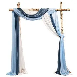 2.5x19.5 ft Wedding Arch Draping Fabric, 3 Panels Draping Fabric Arbor Drapery for Party Bridal Ceremony Backdrop Wedding Stage Reception Decorations, Dark, Light Blue & White 2.5x19.5 ft Wedding Arch Draping Fabric, 3 Panels Draping Fabric Arbor Drapery for Party Bridal Ceremony Backdrop Wedding Stage Reception Decorations, Dark, Light Blue & White