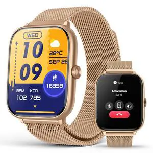 Luxury Rose Gold Smart Watch for Women with Magnetic Band, 2.06" AMOLED Display, IP68 Waterproof Fitness Tracker,118 Sports, Blood Pressure/Heart Rate/SpO2/Sleep, Gift for Her, Android iPhone Luxury Rose Gold Smart Watch for Women with Magnetic Band, 2.06" AMOLED Display, IP68 Waterproof Fitness Tracker,118 Sports, Blood Pressure/Heart Rate/SpO2/Sleep, Gift for Her, Android iPhone