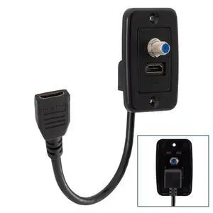 RV Cable TV Hookup Extender Coaxial Cable Connector and HDMI Wall Plate Pass Through | Does Not Convert Coax to HDMI RV Cable TV Hookup Extender Coaxial Cable Connector and HDMI Wall Plate Pass Through | Does Not Convert Coax to HDMI