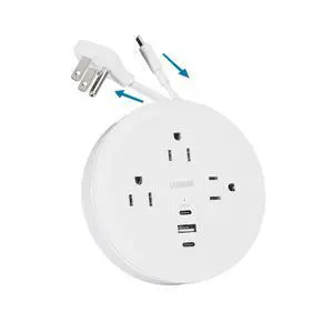 Travel Power Strip, Travel Essentials, Cruise Essentials, 3 AC Outlets, 3 USB Charging Ports (2 USB-C), Plus a Built-in USB-C Cable - for Travel/Cruise/Home/Dorm/Office Travel Power Strip, Travel Essentials, Cruise Essentials, 3 AC Outlets, 3 USB Charging Ports (2 USB-C), Plus a Built-in USB-C Cable - for Travel/Cruise/Home/Dorm/Office