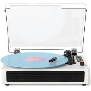 Vinyl Record Player Bluetooth Turntable, 3-Speed Retro Vinyl Player with Built-in Speakers,AUX in, Auto Stop,USB Recording, Belt-Drive LP Player White Vinyl Record Player Bluetooth Turntable, 3-Speed Retro Vinyl Player with Built-in Speakers,AUX in, Auto Stop,USB Recording, Belt-Drive LP Player White