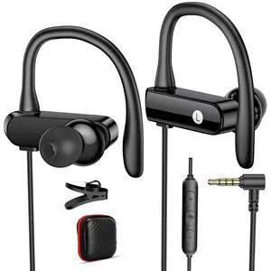 3.5mm Headphones, Sport Over Earhook Earbuds with Mic Volume Control | Workout In-Ear Aux Earphones Wired HiFi Stereo for Samsung/Google Chromebook School Kid Tablet Airplane Travel Laptop MP3 3.5mm Headphones, Sport Over Earhook Earbuds with Mic Volume Control | Workout In-Ear Aux Earphones Wired HiFi Stereo for Samsung/Google Chromebook School Kid Tablet Airplane Travel Laptop MP3