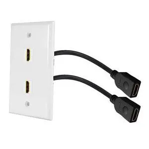 2 Ports HDMI 2.1V Wall Plate, 48Gbps, 3D, 8K@60Hz 4K@120Hz Dynamic HDR eARC, Solder-free Pass Through Outlet Socket Face Cover for Home Theater, DVD, Cable Satellite TV HDTV, PS4 2 Ports HDMI 2.1V Wall Plate, 48Gbps, 3D, 8K@60Hz 4K@120Hz Dynamic HDR eARC, Solder-free Pass Through Outlet Socket Face Cover for Home Theater, DVD, Cable Satellite TV HDTV, PS4