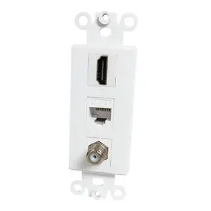 4K/8K HDMI and Ethernet Coax Wall Plate Insert - HDTV Cable CAT6 RJ45 Coaxial Keystone Insert for Midsize/Oversize Decorator Faceplate 4K/8K HDMI and Ethernet Coax Wall Plate Insert - HDTV Cable CAT6 RJ45 Coaxial Keystone Insert for Midsize/Oversize Decorator Faceplate