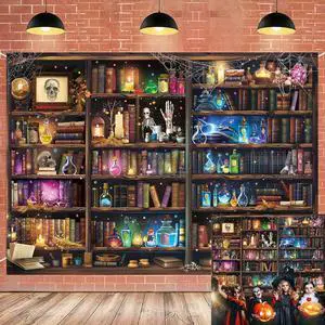 Halloween Laboratory Backdrop Magical Bookshelf Skull Poison Apothecary Mad Scientist Laboratory Photography Background Kids Halloween Birthday Party Banner Decorations Supplies Photo Props (10x8FT) Halloween Laboratory Backdrop Magical Bookshelf Skull Poison Apothecary Mad Scientist Laboratory Photography Background Kids Halloween Birthday Party Banner Decorations Supplies Photo Props (10x8FT)
