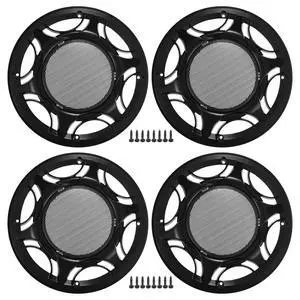 8" Car Speaker Grills Cover Mesh Round 8 Inch Audio Speaker Subwoofer Guard Protector Case with Mounting Screws Iron Black - Pack of 4 8" Car Speaker Grills Cover Mesh Round 8 Inch Audio Speaker Subwoofer Guard Protector Case with Mounting Screws Iron Black - Pack of 4
