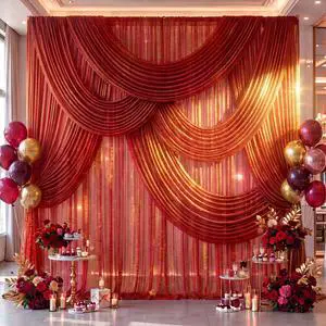 Wedding Arch Draping Fabric 28" x19FT Burnt Maple Shimmery Sheer Fabric Drapes 4 Panels Arch Backdrop Curtains for Wedding Decor Ceremony Birthday Party Baby Shower Home Decoration Wedding Arch Draping Fabric 28" x19FT Burnt Maple Shimmery Sheer Fabric Drapes 4 Panels Arch Backdrop Curtains for Wedding Decor Ceremony Birthday Party Baby Shower Home Decoration