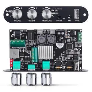 ZK-10001UM Bluetooth 5.3 Amplifier Board, 100W Mono Class D Power Amp with TWS Pairing, USB/AUX Input, Mic/Music Vol, Microphone Reverb Support EQ Adjustment for DIY Speaker (9-24V DC) ZK-10001UM Bluetooth 5.3 Amplifier Board, 100W Mono Class D Power Amp with TWS Pairing, USB/AUX Input, Mic/Music Vol, Microphone Reverb Support EQ Adjustment for DIY Speaker (9-24V DC)
