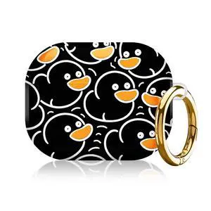 Compatible with AirPod Pro 3rd Gen(2025) Case,Protective Case for AirPod Pro 3rd Gen, Shockproof with Carabiner, Wireless Charging Compatible for Women Men(Black Ducks) Compatible with AirPod Pro 3rd Gen(2025) Case,Protective Case for AirPod Pro 3rd Gen, Shockproof with Carabiner, Wireless Charging Compatible for Women Men(Black Ducks)